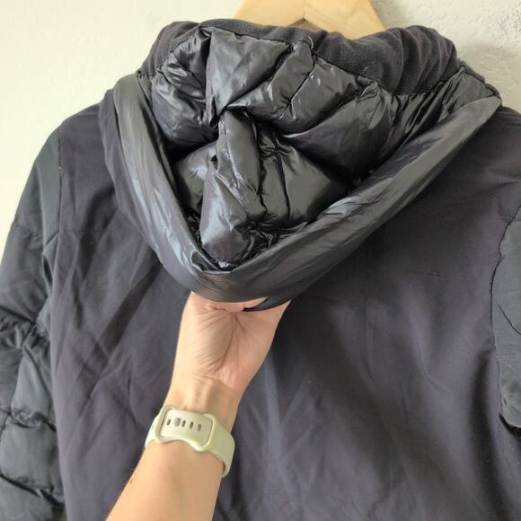Lululemon Cold As Puff Jacket Sz 6 Black Hooded Puffer Longline Parka Down Coat - Picture 15 of 16